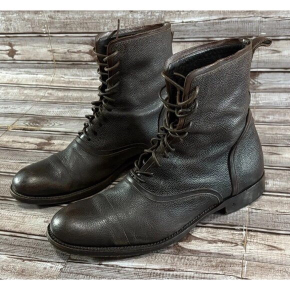 John Varvatos Collection Raw Edge Boot size 9 color brown mspr $998 made Italy - Picture 1 of 9